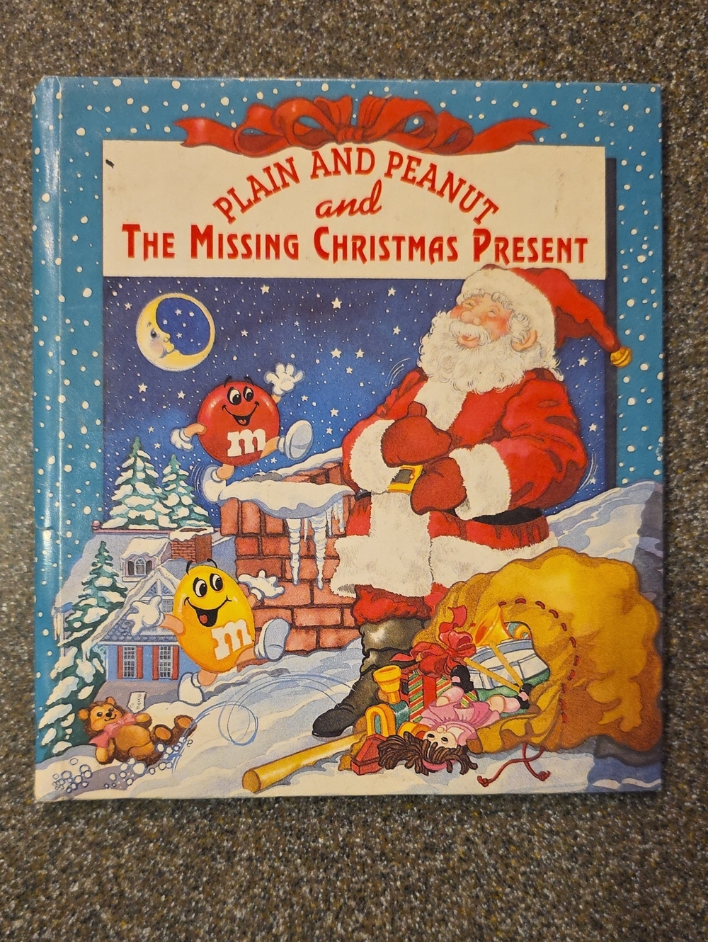 VTG 1993 M&Ms Plain and Peanut The Missing Christmas Present Hardcover Book